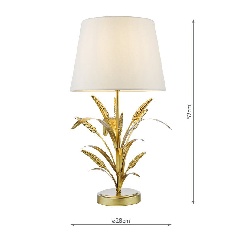 Dar Lighting Phaedra Table Lamp Gold With Shade • PHA4235