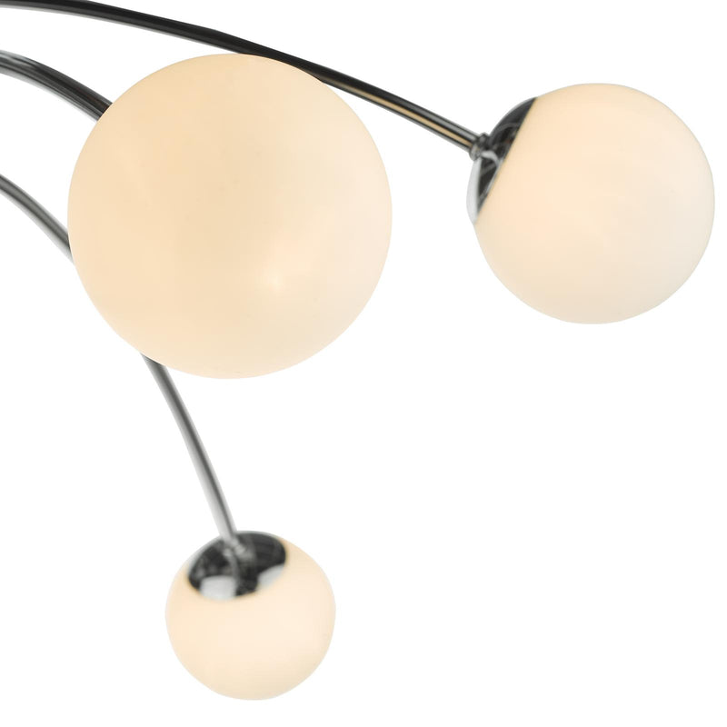 Dar Lighting Puglia 6lt Semi Flush Polished Chrome Opal Glass • PUG6450