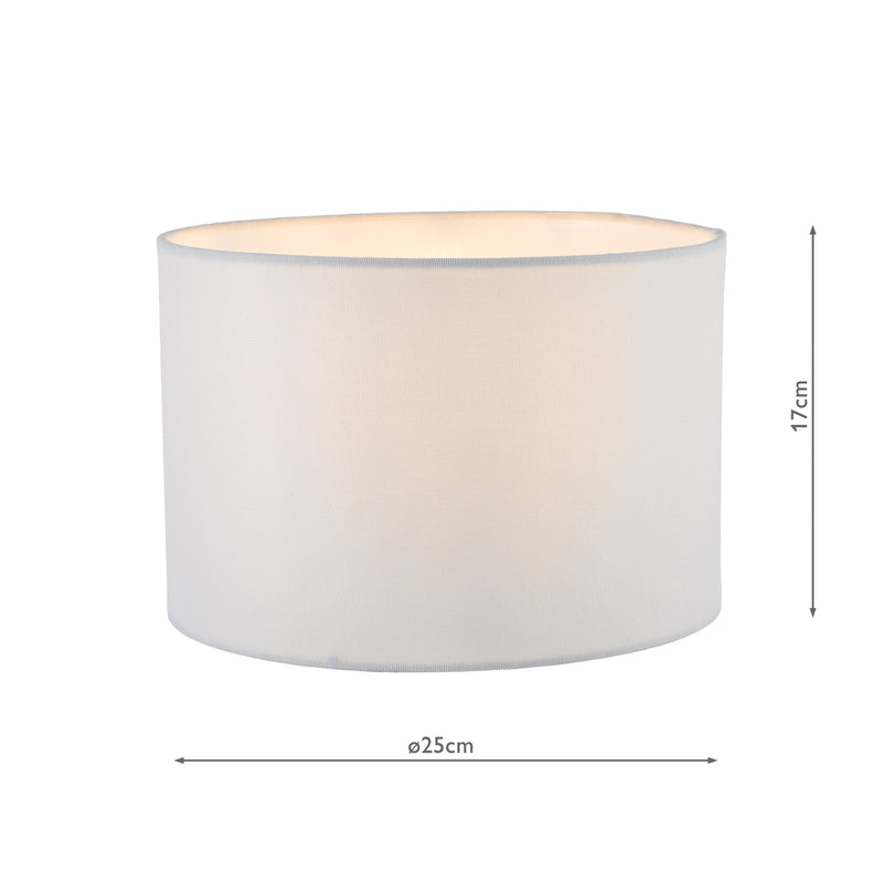 Dar Lighting Pyramid White Linen Drum Shade 25cm 25cm • PYR102