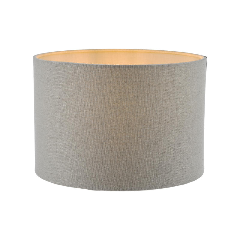 Dar Lighting Pyramid Grey Linen Drum Shade 25cm 25cm • PYR1039