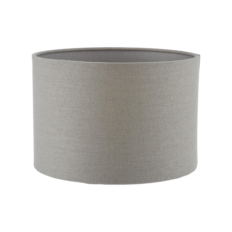 Dar Lighting Pyramid Grey Linen Drum Shade 25cm 25cm • PYR1039