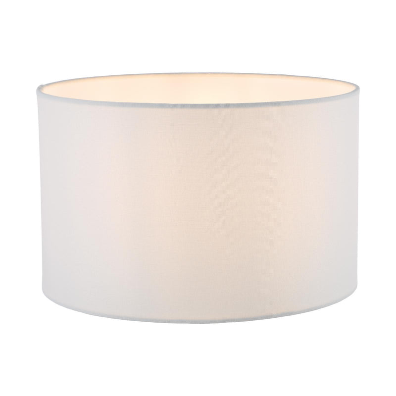 Dar Lighting Pyramid White Linen Drum Shade 30cm 30cm • PYR122