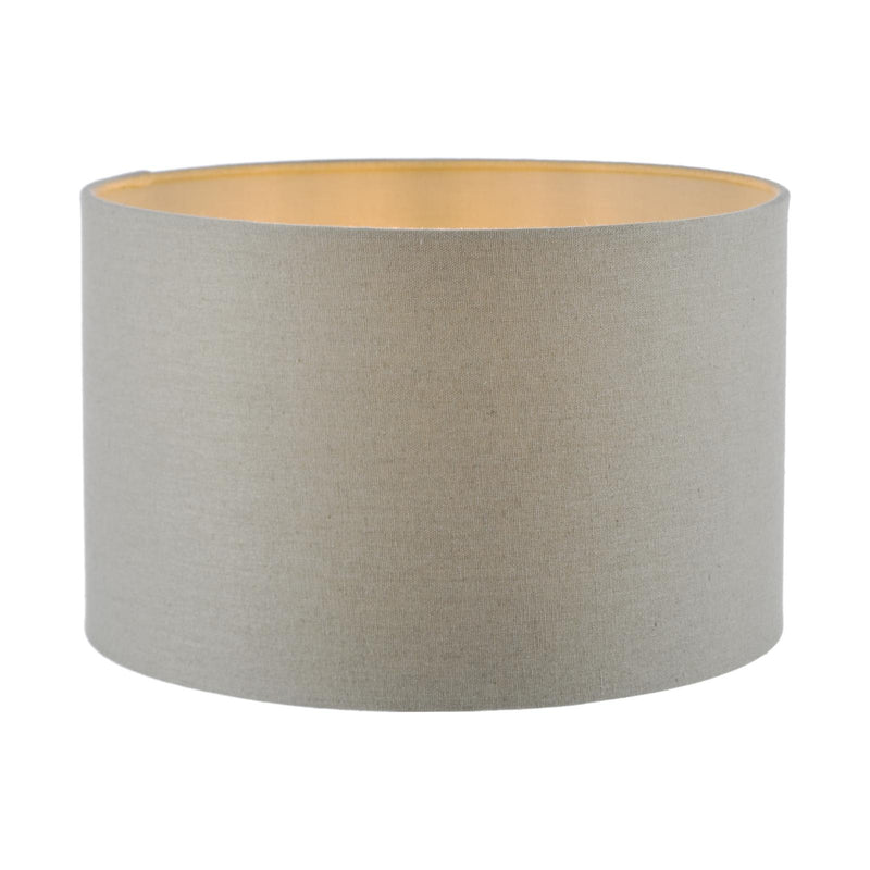 Dar Lighting Pyramid Grey Linen Drum Shade 30cm 30cm • PYR1239