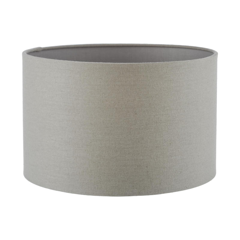 Dar Lighting Pyramid Grey Linen Drum Shade 30cm 30cm • PYR1239