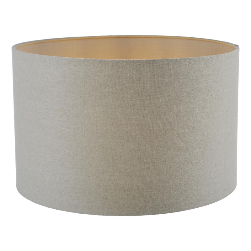 Dar Lighting Pyramid Grey Linen Drum Shade 40cm 40cm • PYR1639