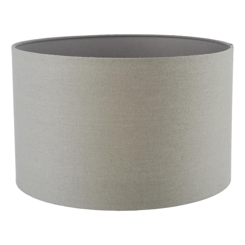 Dar Lighting Pyramid Grey Linen Drum Shade 40cm 40cm • PYR1639
