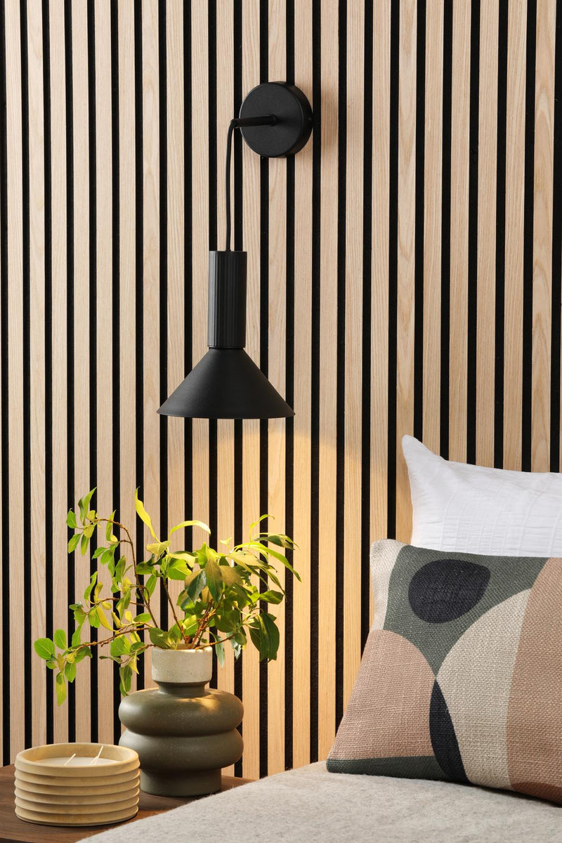 Dar Lighting Ragnar Pendant/Wall Light Satin Black • RAG0122