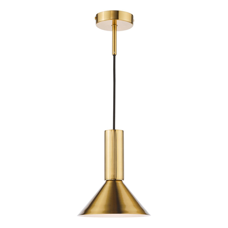 Dar Lighting Ragnar Pendant/Wall Light Natural Brass • RAG0140