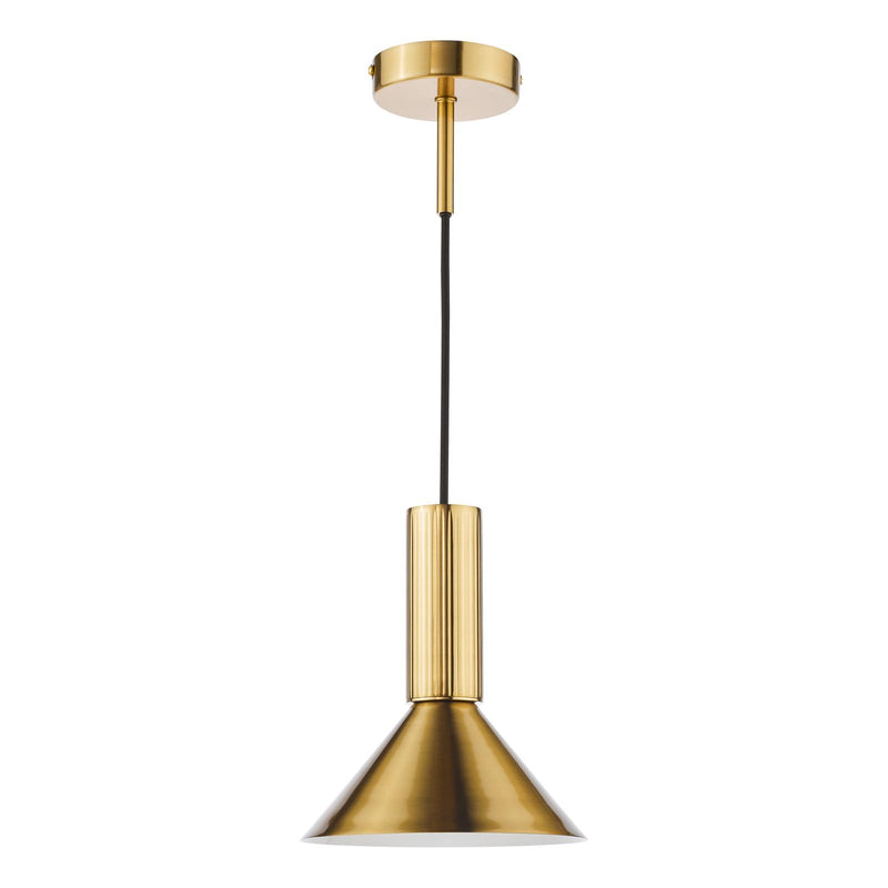 Dar Lighting Ragnar Pendant/Wall Light Natural Brass • RAG0140