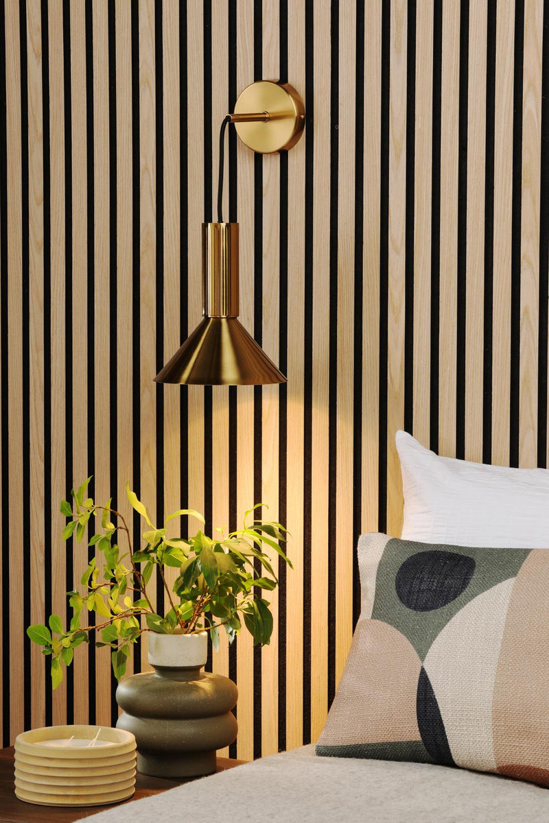 Dar Lighting Ragnar Pendant/Wall Light Natural Brass • RAG0140
