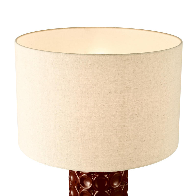 Dar Lighting Raja Table Lamp Red and Antique Bronze With Shade • RAJ4225