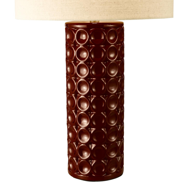 Dar Lighting Raja Table Lamp Red and Antique Bronze With Shade • RAJ4225