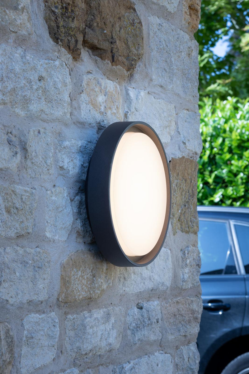 Dar Lighting Ralph Large Outdoor Wall Light Anthracite IP65 LED • RAL5039