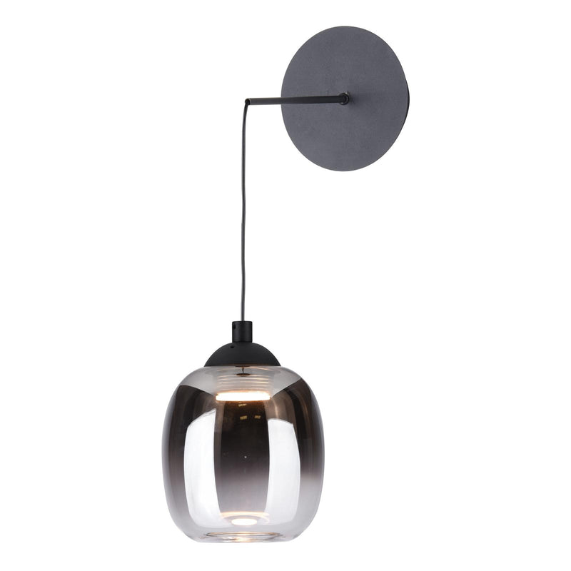 Dar Lighting Ramona Pendant/Wall Light Matt Black Ombre Glass LED • RAM0722