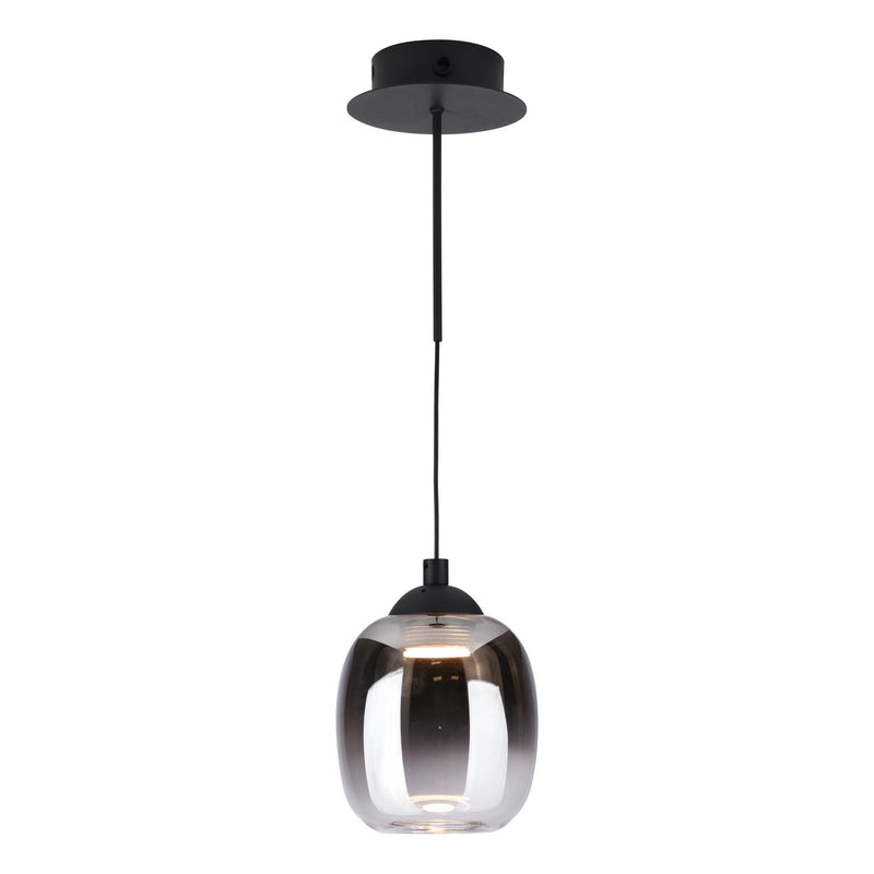 Dar Lighting Ramona Pendant/Wall Light Matt Black Ombre Glass LED • RAM0722
