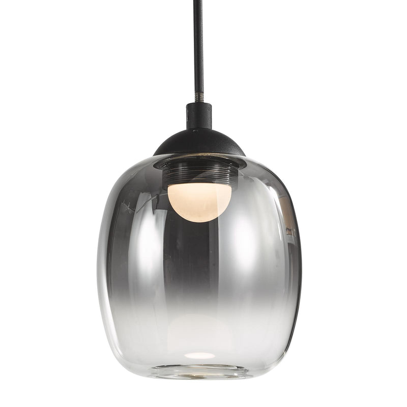 Dar Lighting Ramona Pendant/Wall Light Matt Black Ombre Glass LED • RAM0722