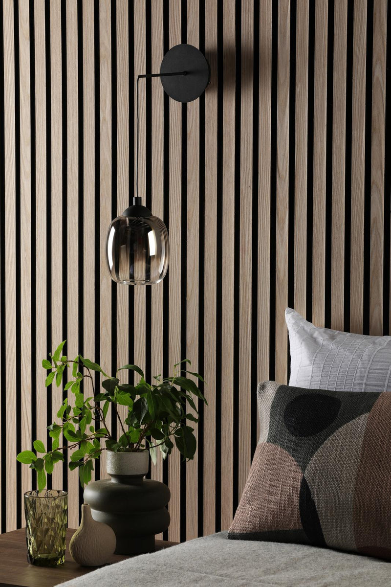 Dar Lighting Ramona Pendant/Wall Light Matt Black Ombre Glass LED • RAM0722