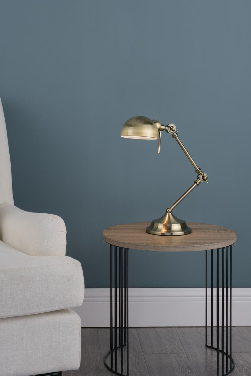 Dar Lighting Ranger Task Table Lamp Antique Brass • RAN4075