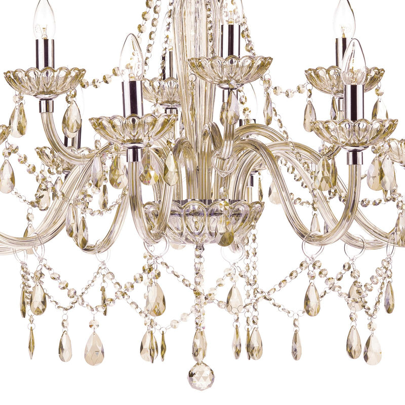 Dar Lighting Raphael 12 Light Chandelier Champagne Crystal • RAP1206