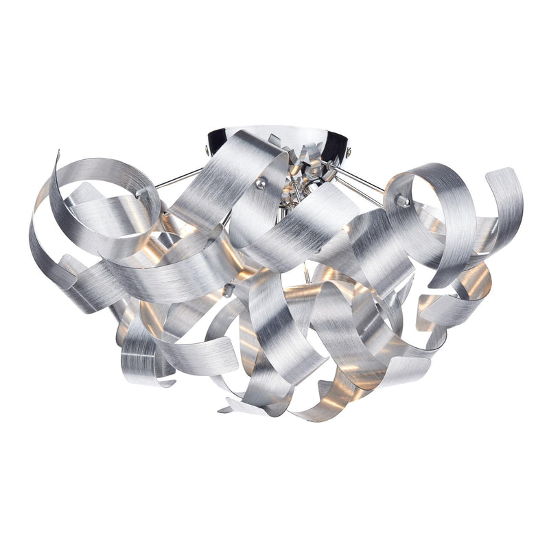 Dar Lighting Rawley 4 Light Flush Brushed Aluminium 40cm • RAW0450