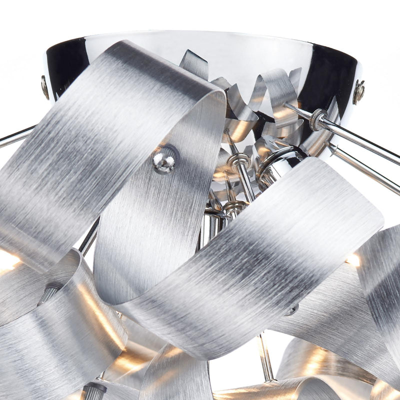 Dar Lighting Rawley 4 Light Flush Brushed Aluminium 40cm • RAW0450