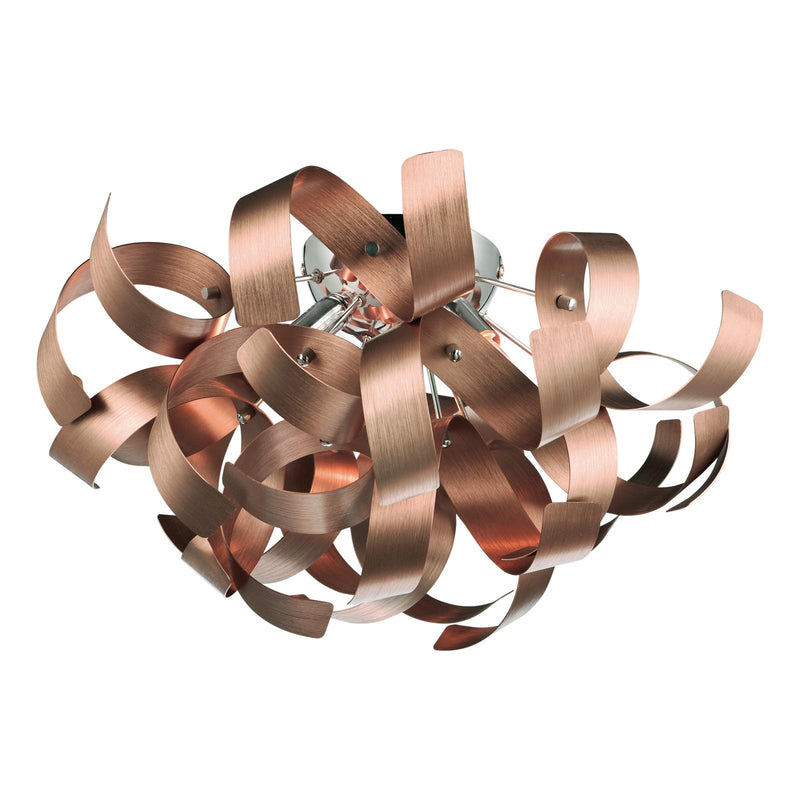 Dar Lighting Rawley 4 Light Flush Brushed Copper 40cm • RAW0464