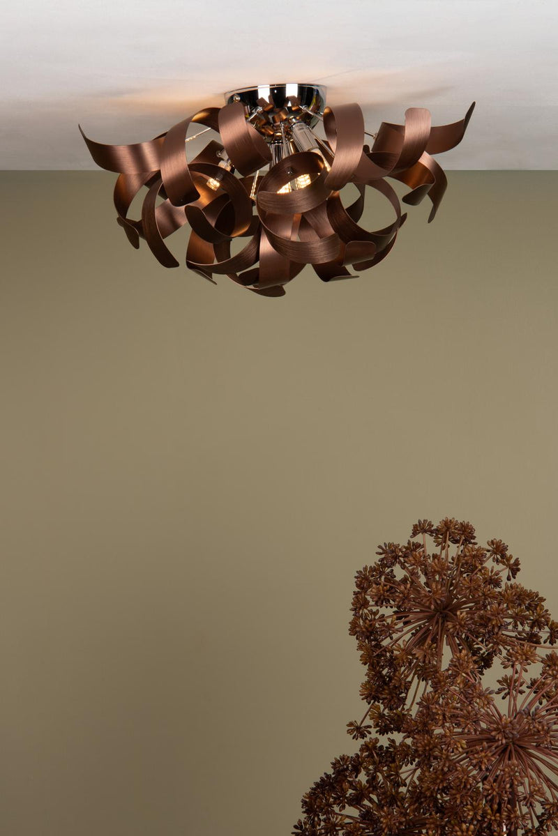 Dar Lighting Rawley 4 Light Flush Brushed Copper 40cm • RAW0464