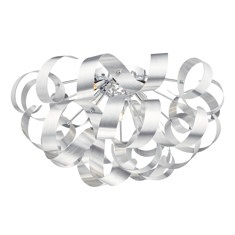 Dar Lighting Rawley 5 Light Flush Brushed Aluminium 60cm • RAW0550
