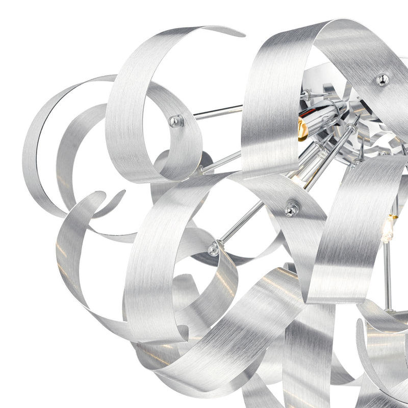 Dar Lighting Rawley 5 Light Flush Brushed Aluminium 60cm • RAW0550