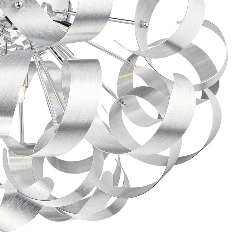 Dar Lighting Rawley 5 Light Flush Brushed Aluminium 60cm • RAW0550