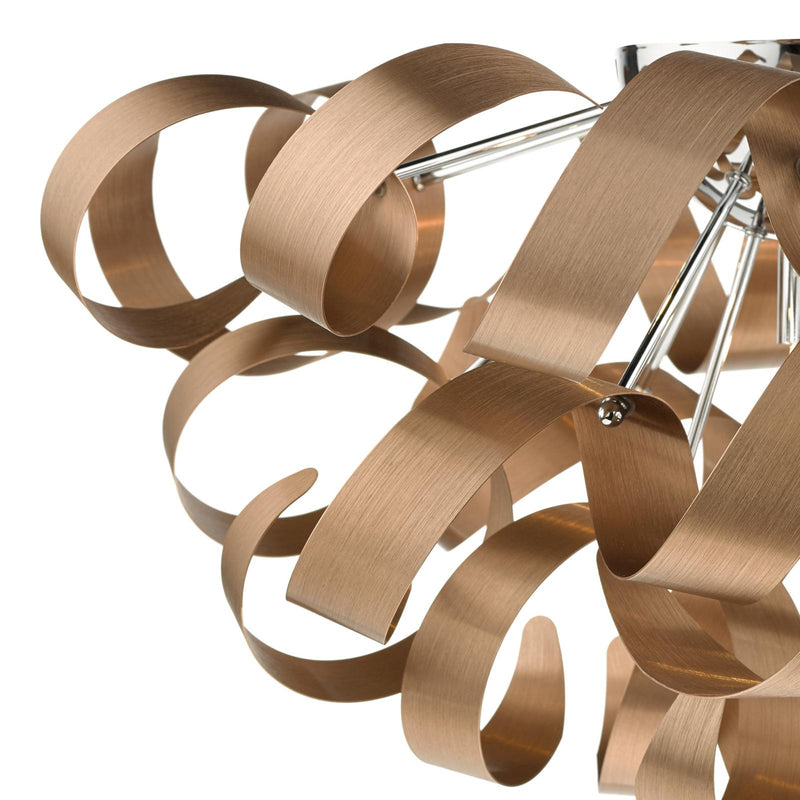 Dar Lighting Rawley 5 Light Flush Brushed Copper 60cm • RAW0564