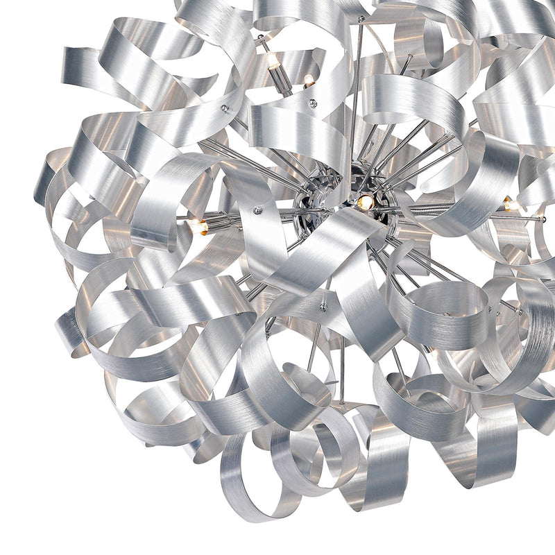 Dar Lighting Rawley 12 Light Pendant Brushed Aluminium • RAW1250
