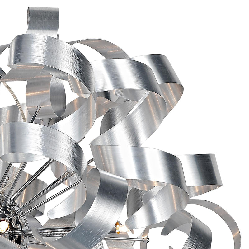 Dar Lighting Rawley 12 Light Pendant Brushed Aluminium • RAW1250