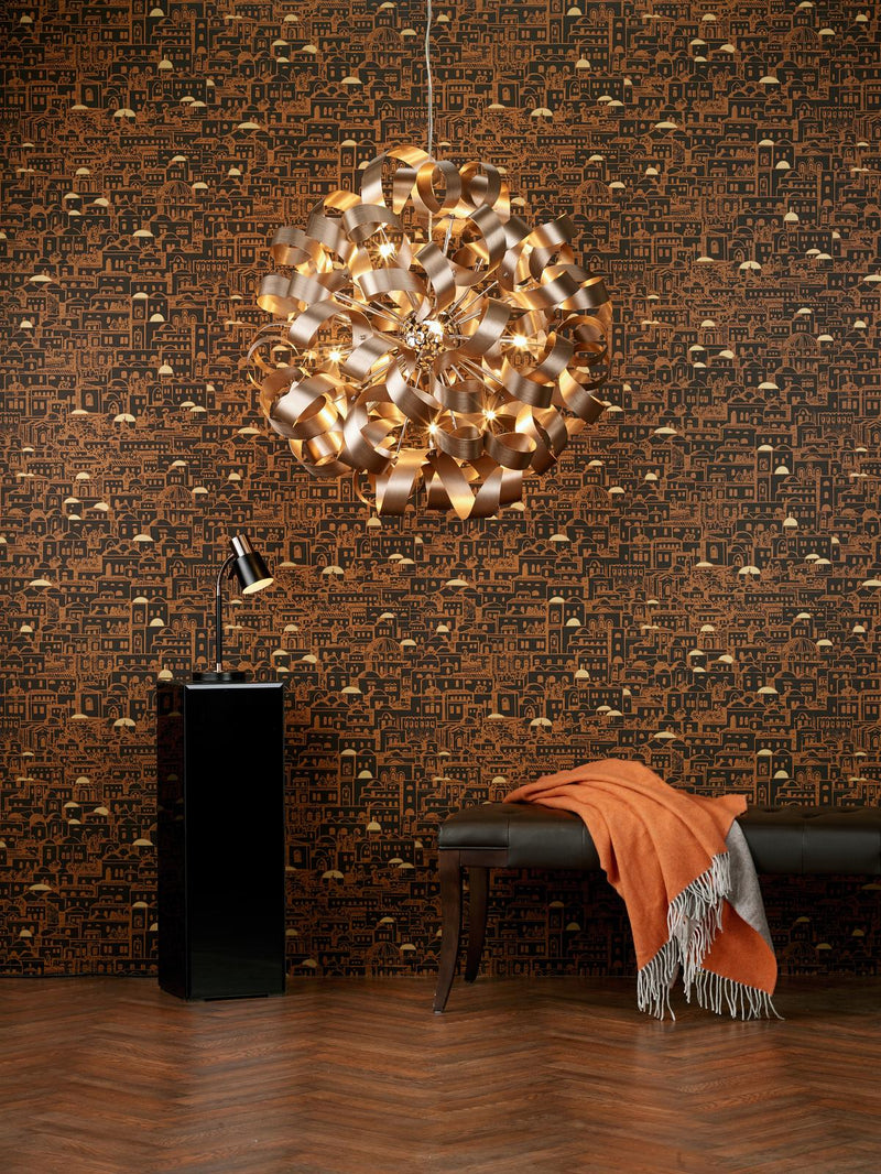 Dar Lighting Rawley 12 Light Pendant Brushed Copper • RAW1264