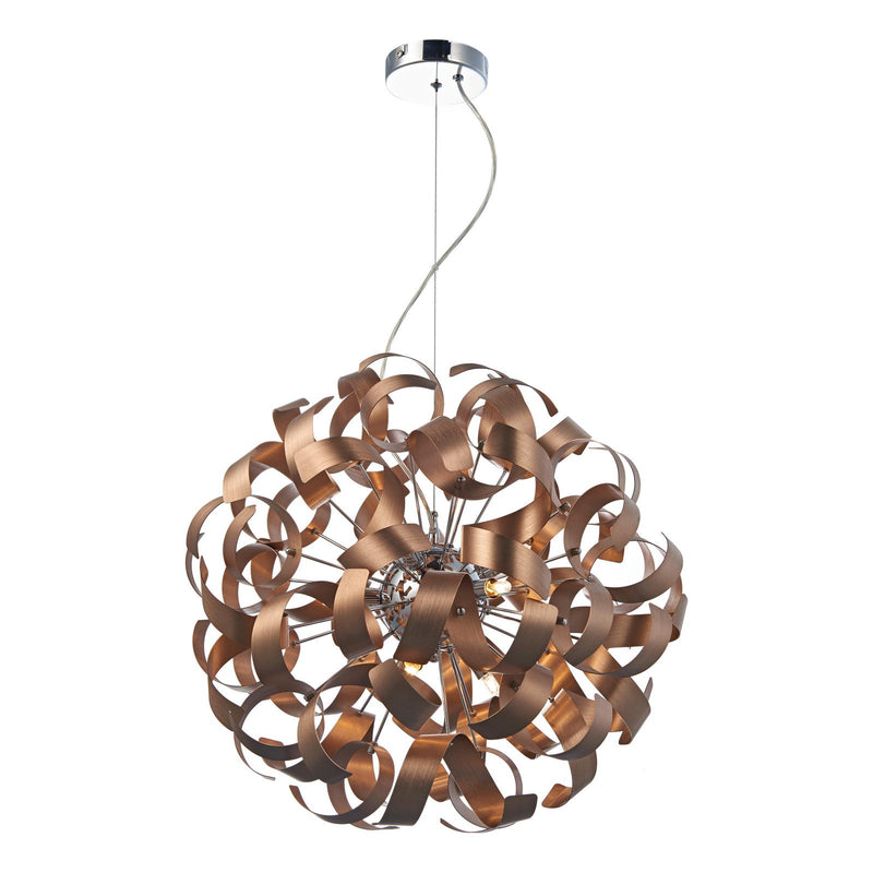 Dar Lighting Rawley 9 Light Pendant Brushed Copper • RAW1364