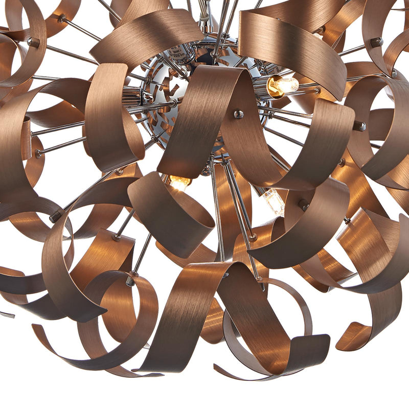 Dar Lighting Rawley 9 Light Pendant Brushed Copper • RAW1364