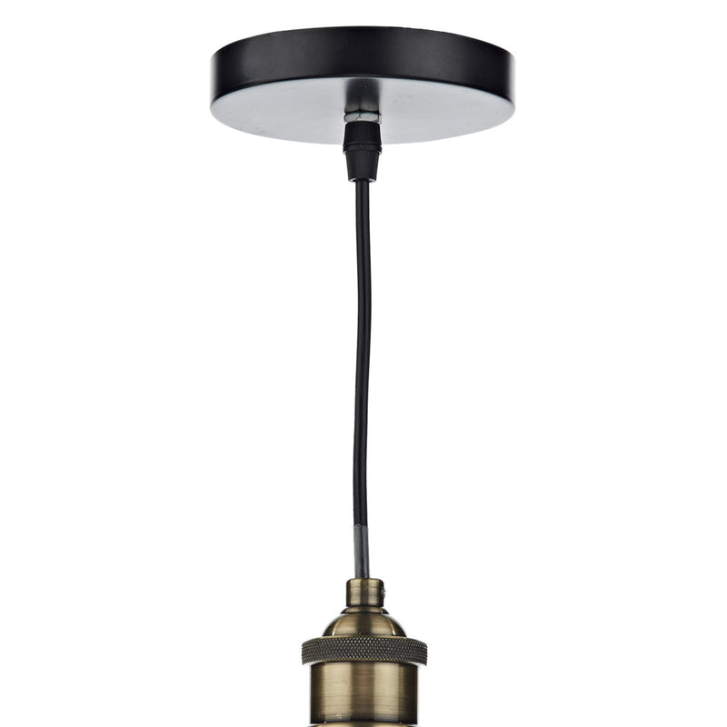Dar Lighting Ray 1 Light Pendant Antique Brass Clear • RAY0175