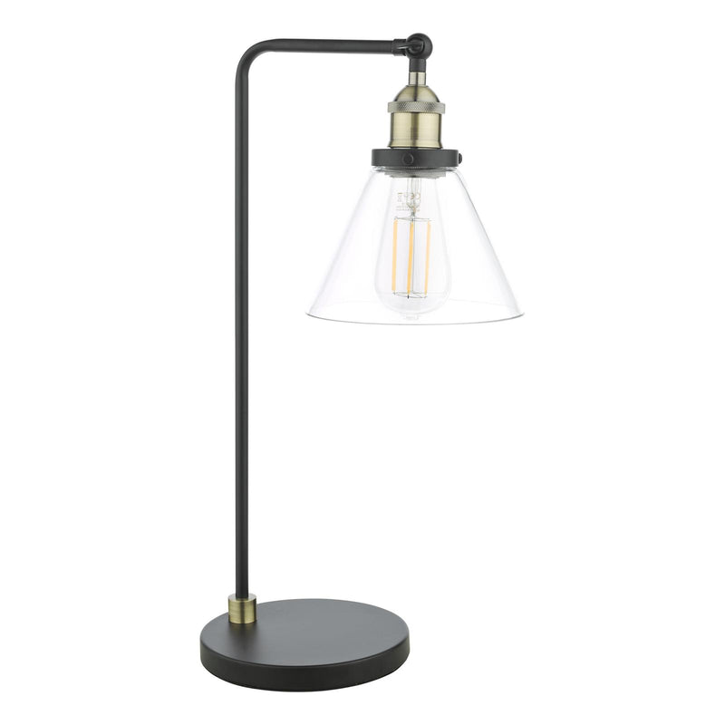 Dar Lighting Ray Table Lamp Antique Brass and Glass • RAY4275