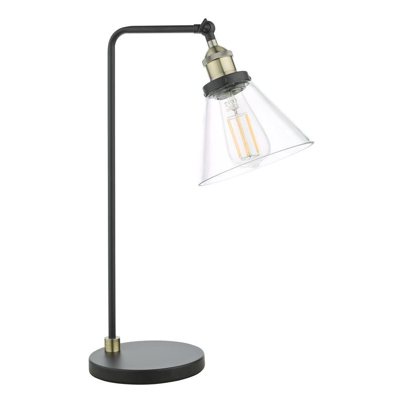 Dar Lighting Ray Table Lamp Antique Brass and Glass • RAY4275