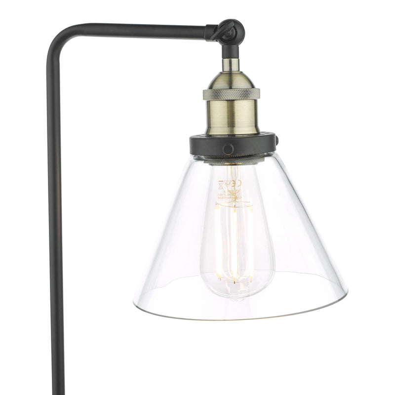 Dar Lighting Ray Table Lamp Antique Brass and Glass • RAY4275