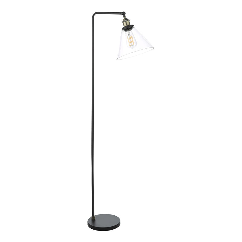 Dar Lighting Ray Floor Lamp Antique Brass and Glass • RAY4975