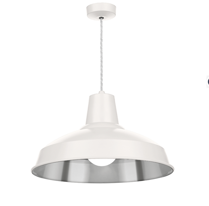 David Hunt Lighting Reclamation 1 Light Arctic White/Chrome Pendant • REC0199