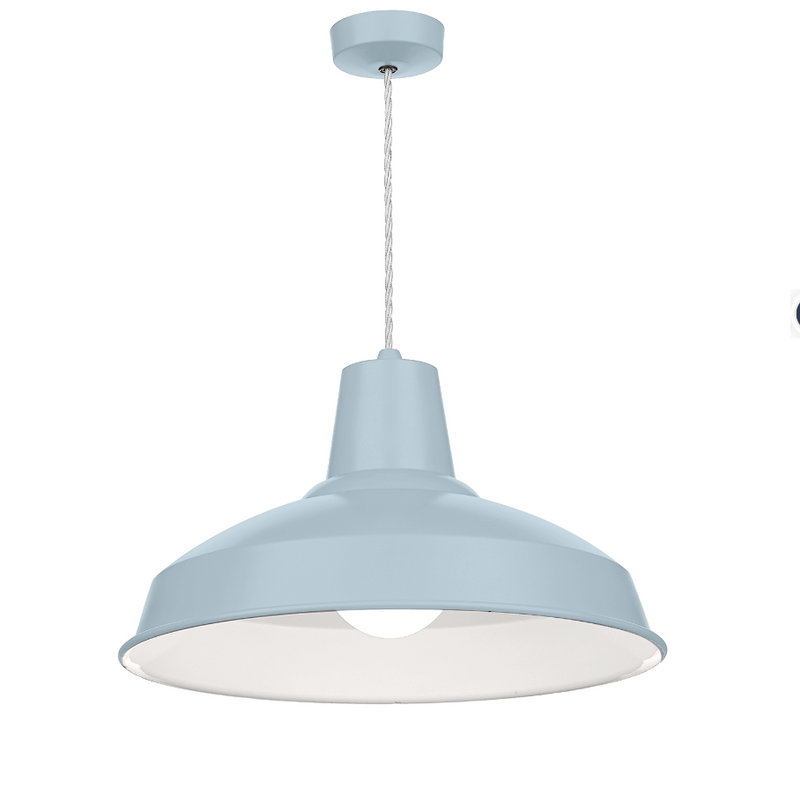 David Hunt Lighting Reclamation 1 Light Amalfi Blue/White Gloss Pendant • REC0199