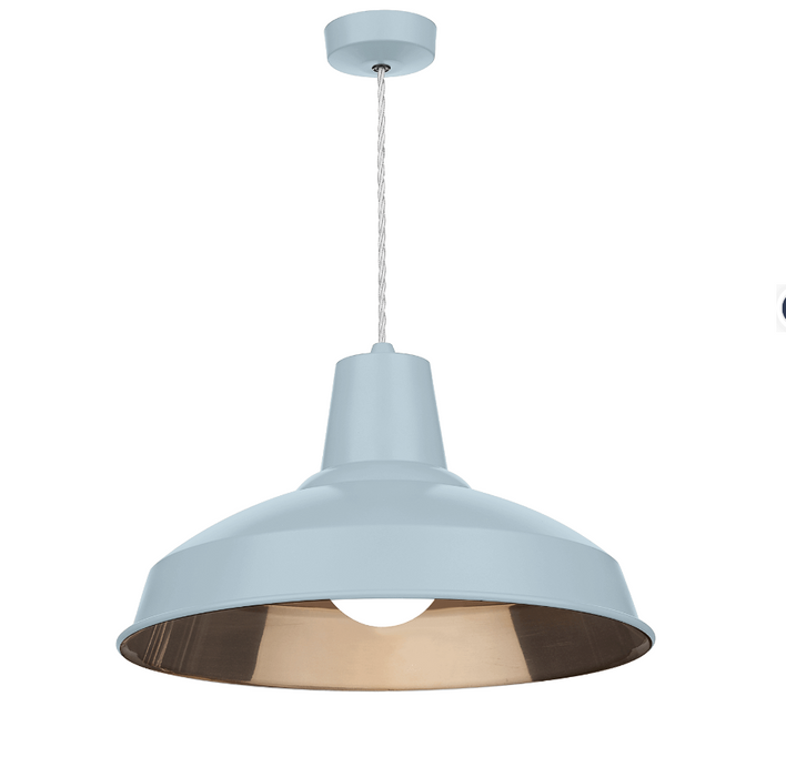 David Hunt Lighting Reclamation 1 Light Amalfi Blue/Copper Pendant • REC0199