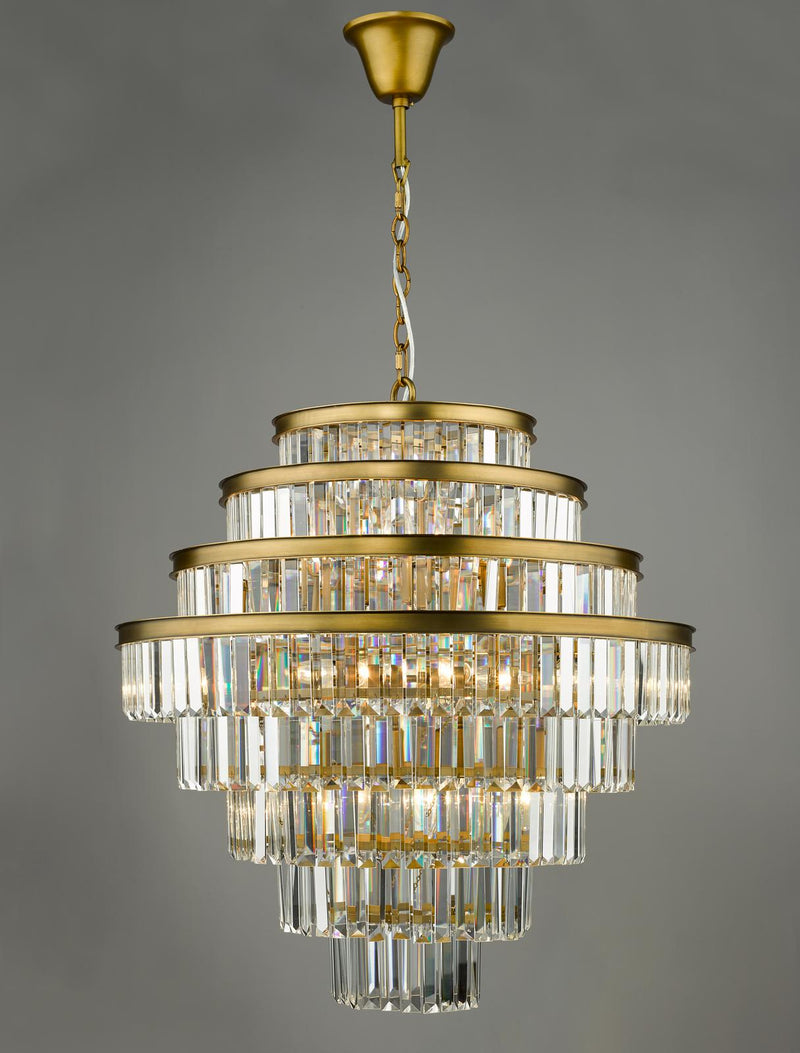 Dar Lighting Rhapsody 12 Light Chandelier Bronze Crystal • RHA1263