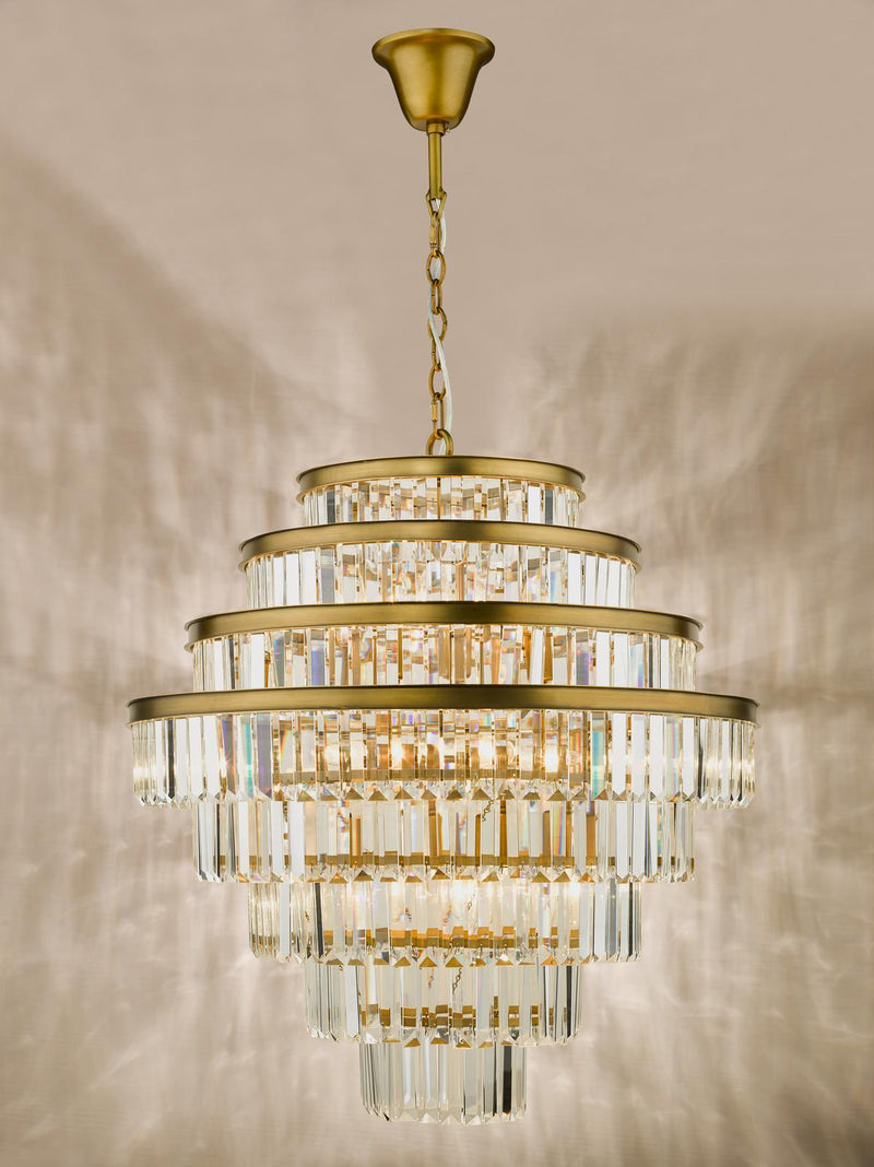 Dar Lighting Rhapsody 12 Light Chandelier Bronze Crystal • RHA1263