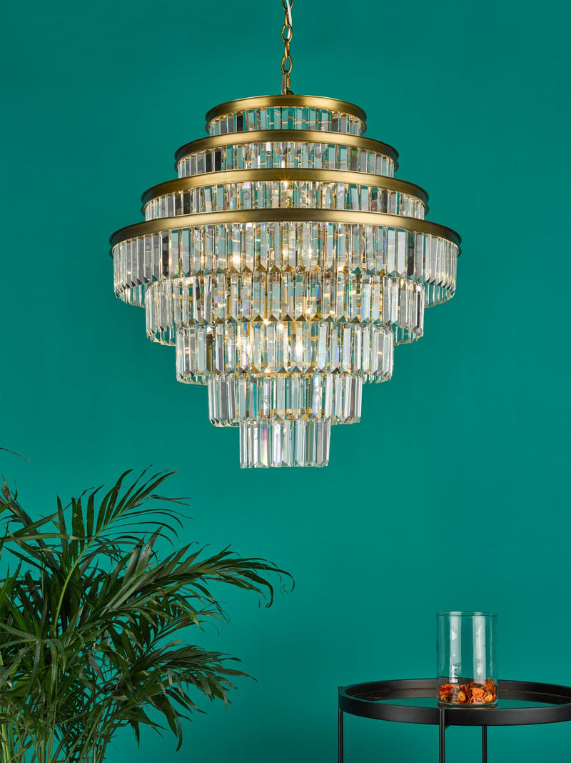 Dar Lighting Rhapsody 12 Light Chandelier Bronze Crystal • RHA1263