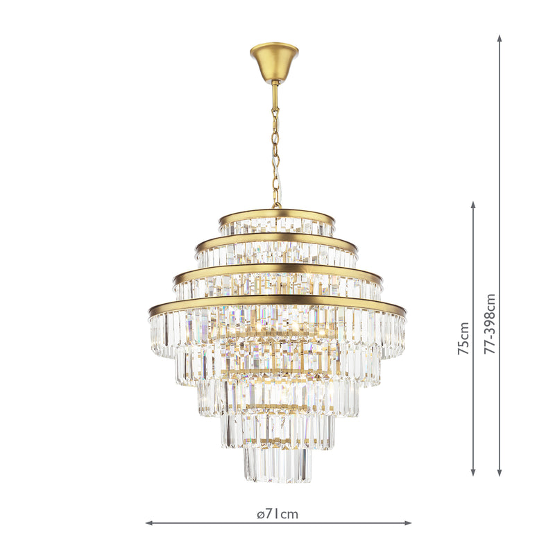 Dar Lighting Rhapsody 12 Light Chandelier Bronze Crystal • RHA1263