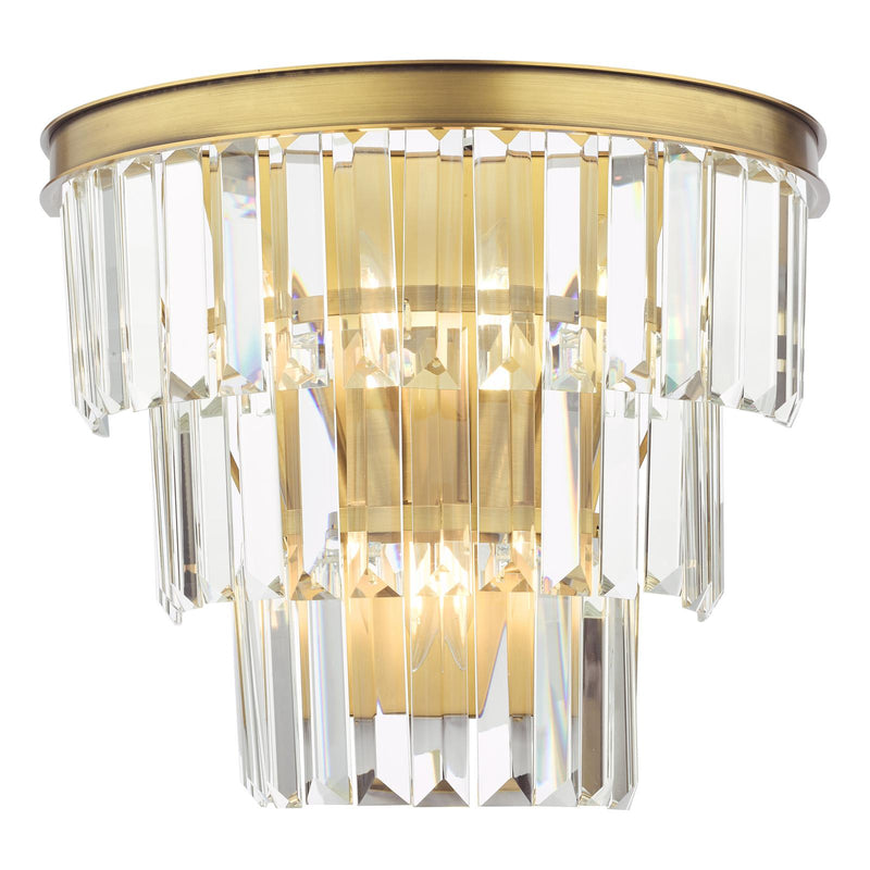 Dar Lighting Rhapsody 3 Light Wall Light Crystal and Bronze • RHA3063