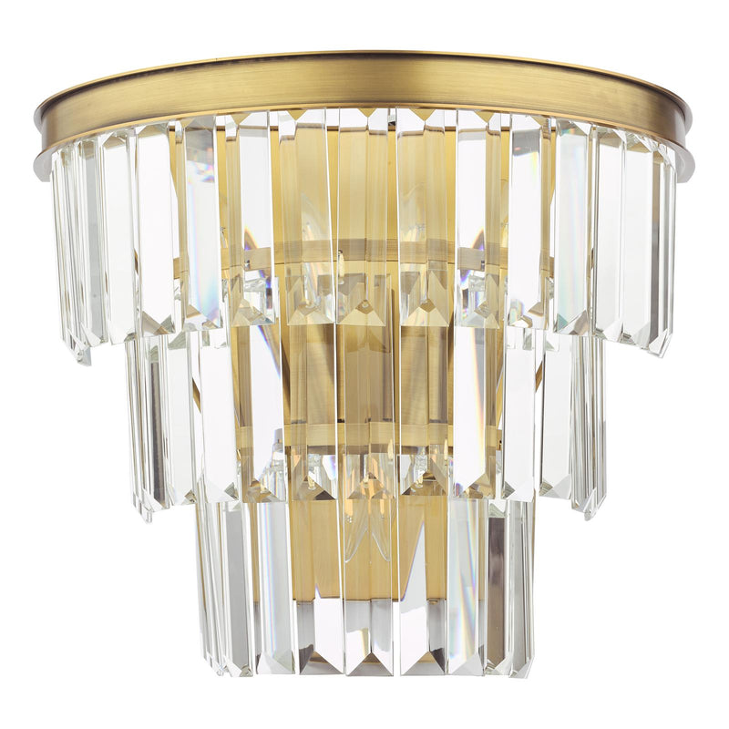 Dar Lighting Rhapsody 3 Light Wall Light Crystal and Bronze • RHA3063